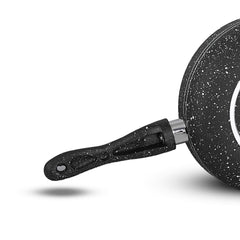 Glory 3 Layer Marble Coating Nonstick Fry Pan - Black (24cm)