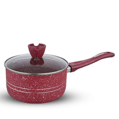 Glory Non-Stick Maroon Kitchen Set / Cookware Set With Combine Lid - (19 Pcs)