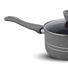 Glory 3 Layer Marble Coating Nonstick Sauce Pan - Gray (18cm)