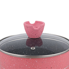 Glory 3 Layer Marble Coating Nonstick Sauce Pan - Pink (18cm)
