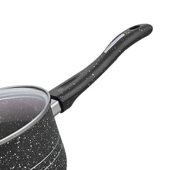 Glory 3 Layer Marble Coating Nonstick Sauce Pan - Maroon (18cm)