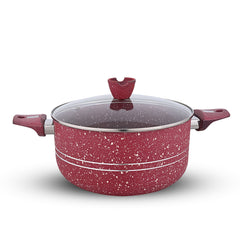 Glory Non-Stick Maroon Kitchen Set / Cookware Set With Combine Lid - (19 Pcs)