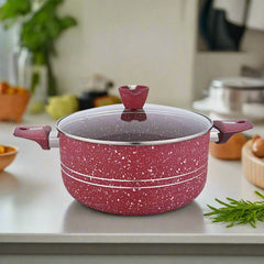 Glory Premium Quality Marble Coating Nonstick Casserole/Handi/Pateeli - 22cm