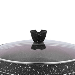 Best Quality 3 Layer Marble Coating Nonstick Wok - black (30cm)