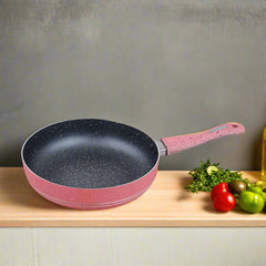 3 Layer Marble Coating Nonstick Fry Pan - Pink Nonstick Frypan (24cm)