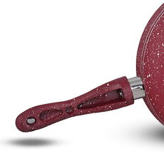 Glory 3 Layer Marble Coating Nonstick Fry Pan - Maroon (24cm)