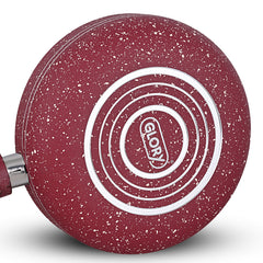Glory 3 Layer Marble Coating Nonstick Fry Pan - Maroon (24cm)