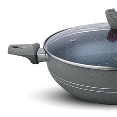3 Layer Marble Coating Nonstick Wok in Pakistan - (30cm)