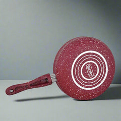 Glory 3 Layer Marble Coating Nonstick Fry Pan - Maroon (24cm)