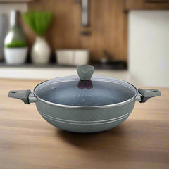 3 Layer Marble Coating Nonstick Wok in Pakistan - (30cm)