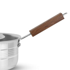 Glory Cookware 18cm Aluminum Saucepan – Heavy Gauge | Sleek Metal Finish | With Lid