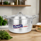 Glory Cookware 26cm Aluminum Casserole – Extra Capacity | Heavy Gauge Build | Aluminum Lid | Metal Finish