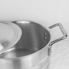 Glory Cookware 26cm Aluminum Casserole – Extra Capacity | Heavy Gauge Build | Aluminum Lid | Metal Finish