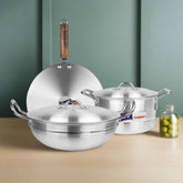 High Gurage 3 Pcs Premium Aluminum Set – Wok | Casserole | Tawa