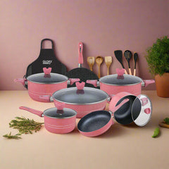 Pink Glory Best Non Stick Cookware Set / Kitchen Set ( 19 Pcs )