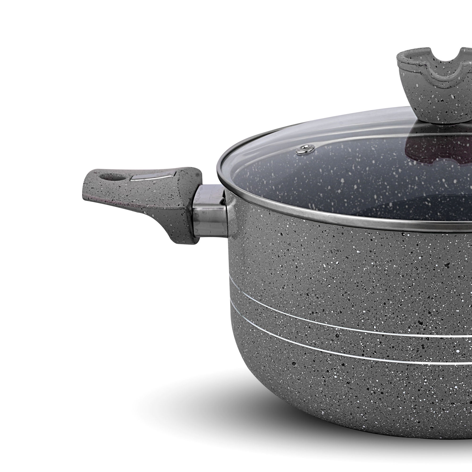 Glory Premium Quality Marble Coating Nonstick Casserole/Handi/Pateeli - 24 cm