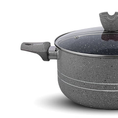 Glory Premium Quality Marble Coating Nonstick Casserole/Handi/Pateeli - 24 cm
