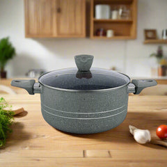 Glory Premium Quality Marble Coating Nonstick Casserole/Handi/Pateeli - 24 cm