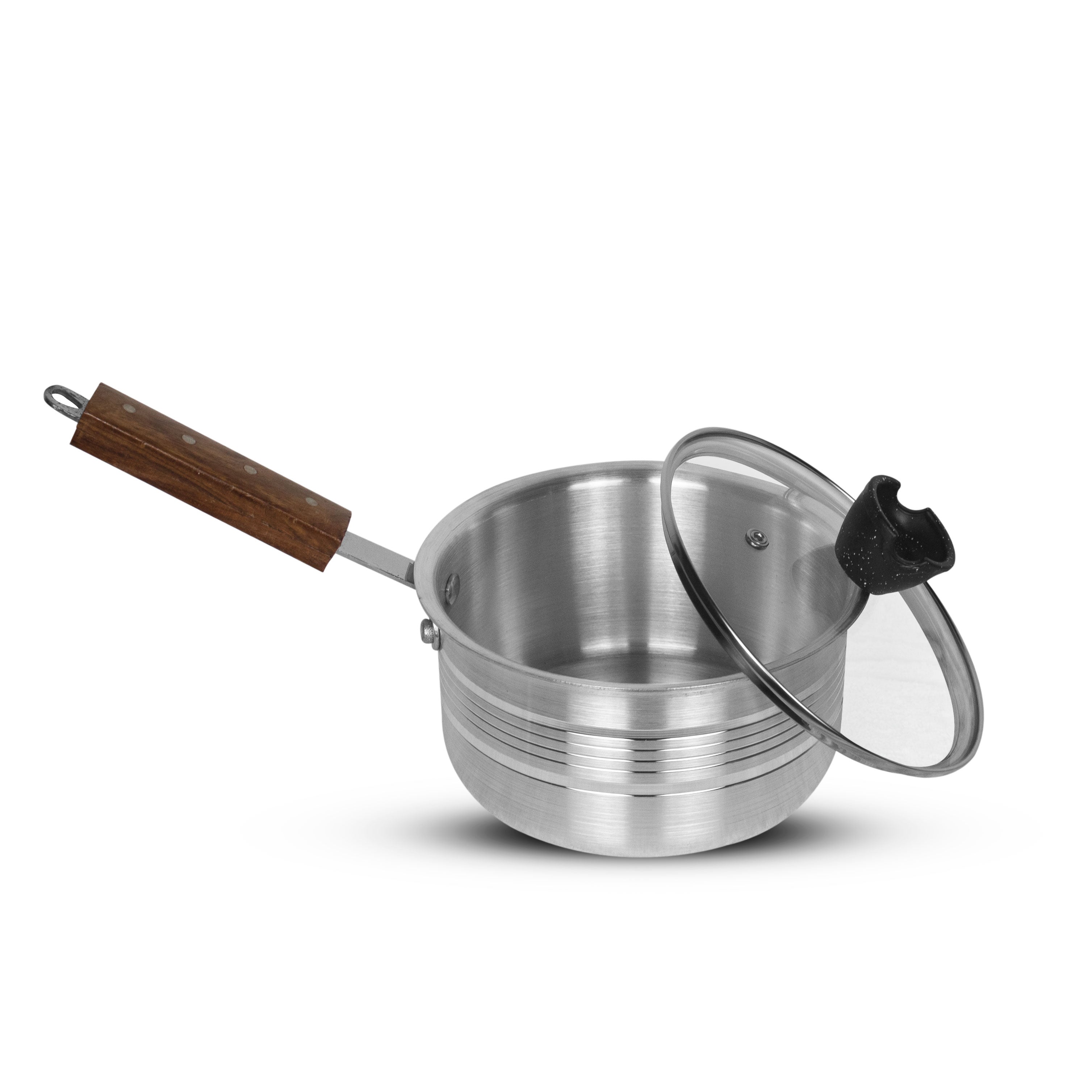 Glory 19 Pcs Premium Aluminum Cookware Set with Glass Lids & Wooden Tools – Metal Finish