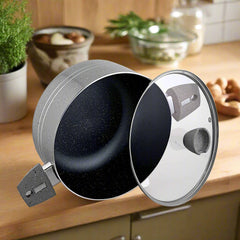 Glory Premium Quality Marble Coating Nonstick Casserole/Handi/Pateeli - 24 cm