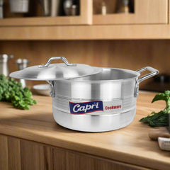 Glory Cookware 26cm Aluminum Casserole – Extra Capacity | Heavy Gauge Build | Aluminum Lid | Metal Finish